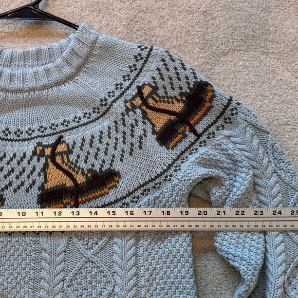 L.L. Bean Signature Cotton Fisherman Crewneck Novelty Sweater - Picture 9 of 9